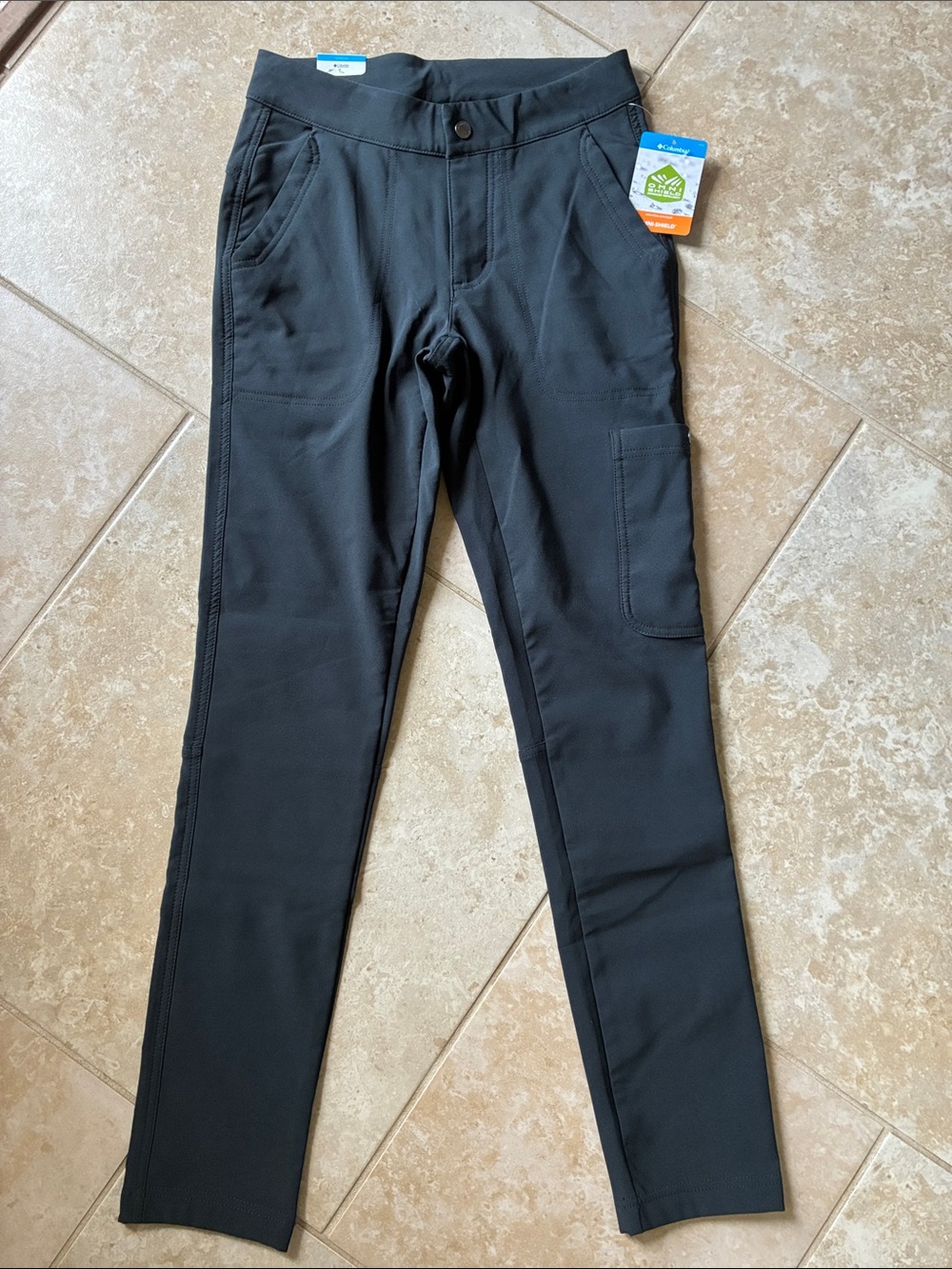 Columbia Black Straight-Leg Water Repellent Fleece Lined Outdoor Pants